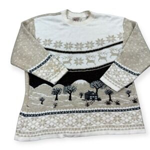 Vintage Grace Nordic Knit Sweater Winter Themed Women's 2XL